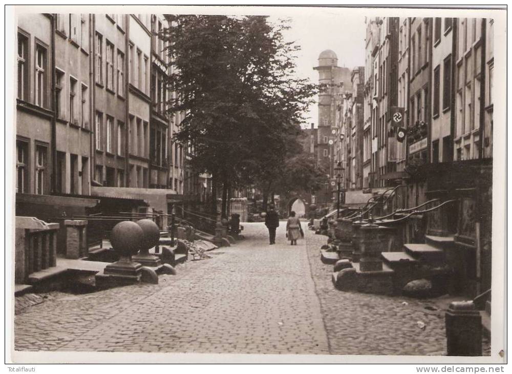 Danzig Foto 13x18 Cm Original Aus 1939/40 Belebt Frauengasse ? Beischläge Flagge Der Zeit - Danzig