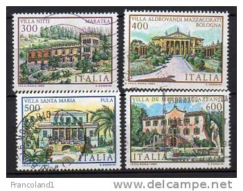 1985 Repubblica Le Ville D'Italia N. 1732-35 TIMBRATO Used - 1981-90: Oblitérés