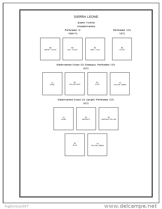 SIERRA LEONE STAMP ALBUM PAGES 1859-2011 (1002 Pages) - Englisch