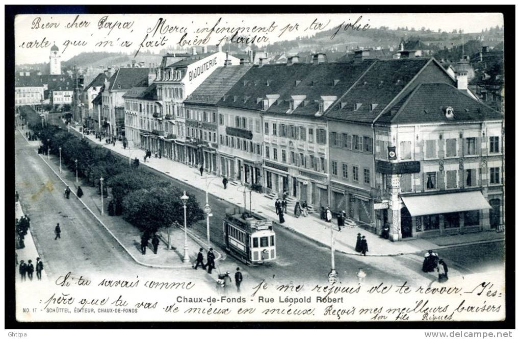 CPA. SUISSE. LA CHAUX-DE-FONDS. Rue Léopold Robert. - Autres & Non Classés