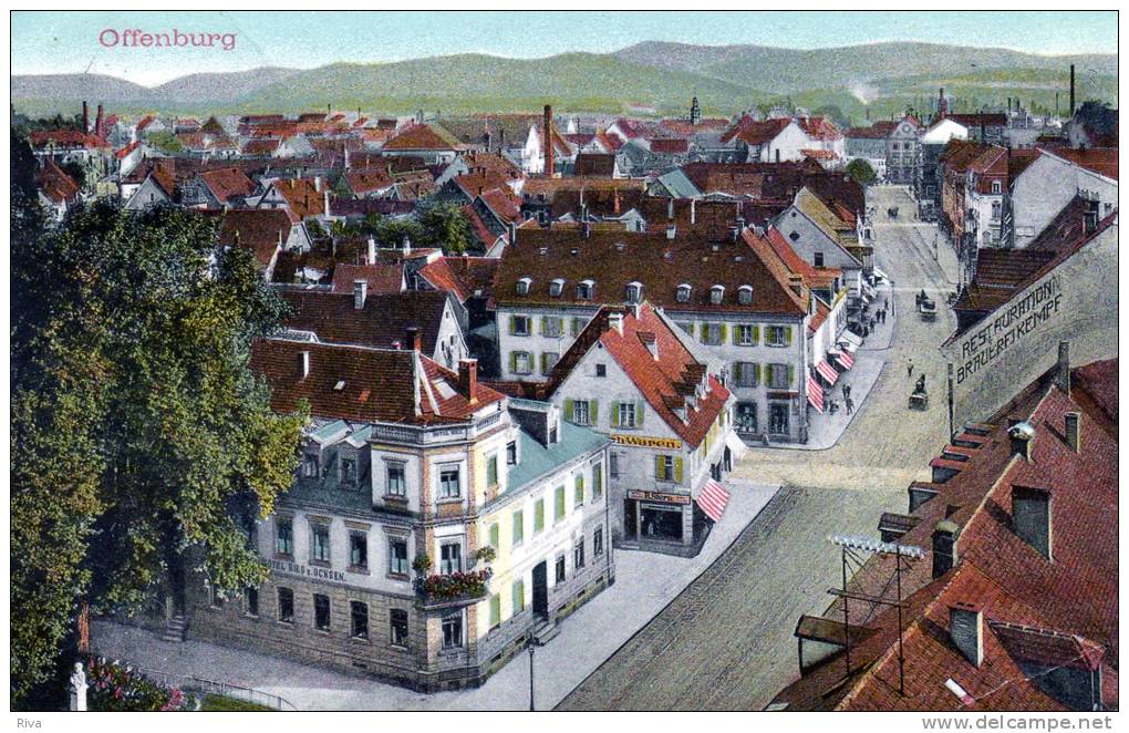 Offenburg Vue Génerale ´carte Avec Pliure Cote Droit - Offenburg