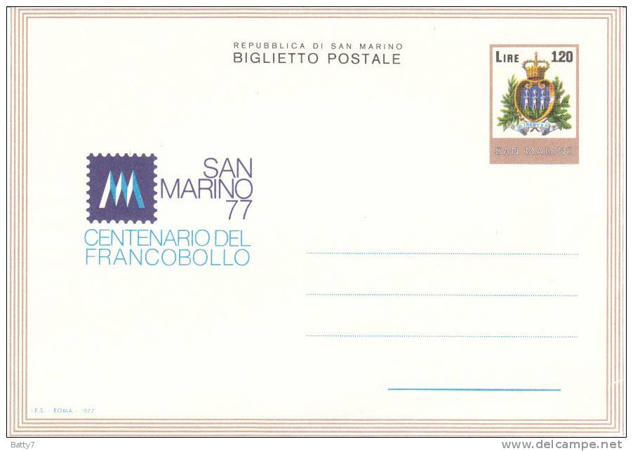 S. MARINO 1977 - BIGLIETTO POSTALE MNH** - Entiers Postaux