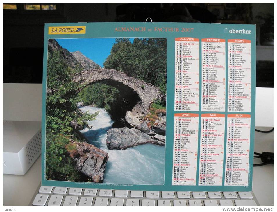 *Région De France , Calendrier Almanach Du Facteur - Oberthur 2007 - Formato Grande : 2001-...