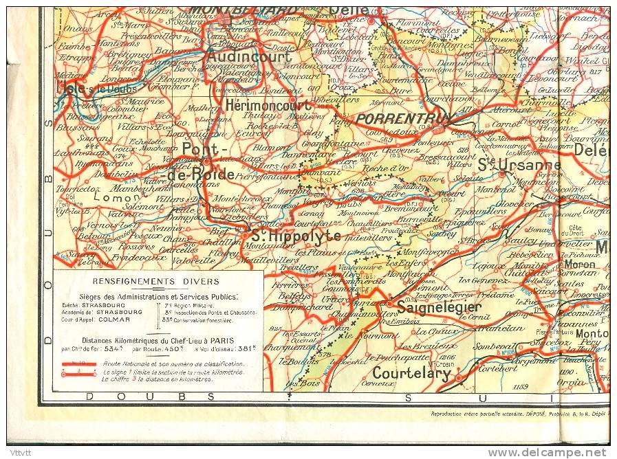 Carte HAUT-RHIN - TERRITOIRE DE BELFORT, Blondel La Rougery, N° 68-83, 1/200.000, Colmar, Altkirch, Mulhouse, Thann... - Roadmaps