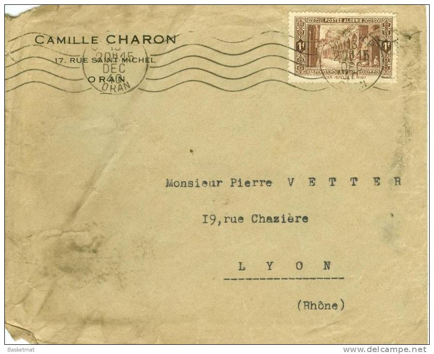 ALGERIE LETTRE FLAMME ONDULEE ORAN  ?/12/1940 - Lettres & Documents