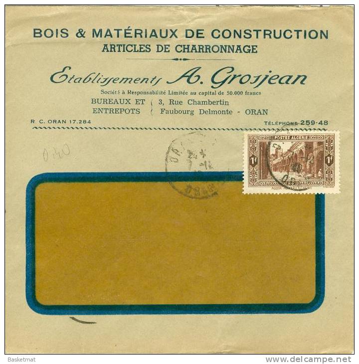 ALGERIE LETTRE CACHET ORAN  1940 - Brieven En Documenten