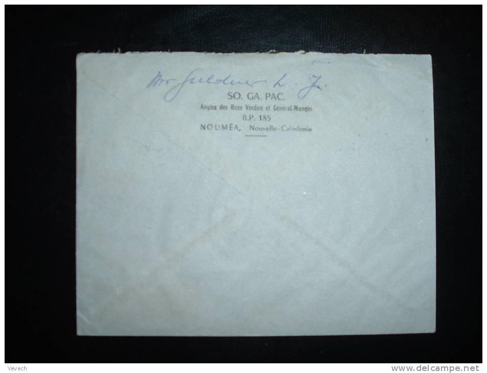 LETTRE NOUVELLE CALEDONIE PREMIERE LIAISON PAR JETLINER DCH TAI AIR FRANCE NOUMEA LOS ANGELES PARIS 3-5-1961 - Premiers Vols