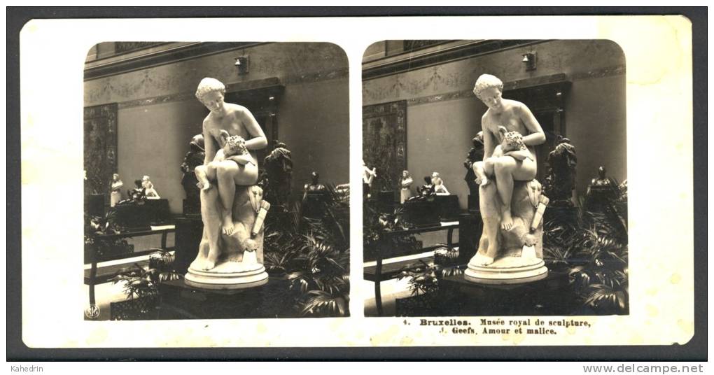 België / Belgique - Brussel / Bruxelles ± 1890 - 1905, J. Geefs, Amour Et Malice - Stereoscoop