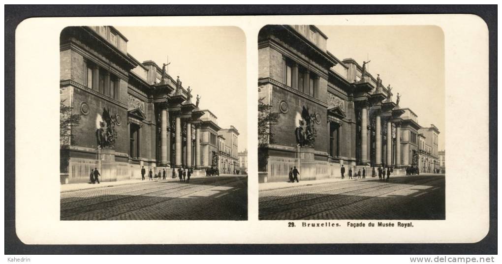 België / Belgique - Brussel / Bruxelles ± 1890 - 1905, Façade Du Musée Royal - Stereoscoop