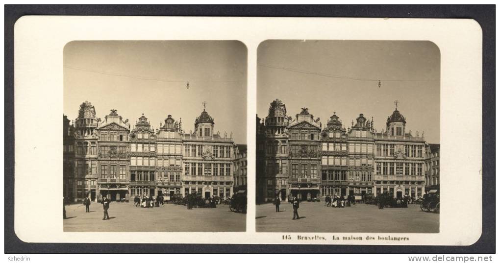 België / Belgique - Brussel / Bruxelles ± 1890 - 1905, La Maison Des Boulangers - Stereoscoop