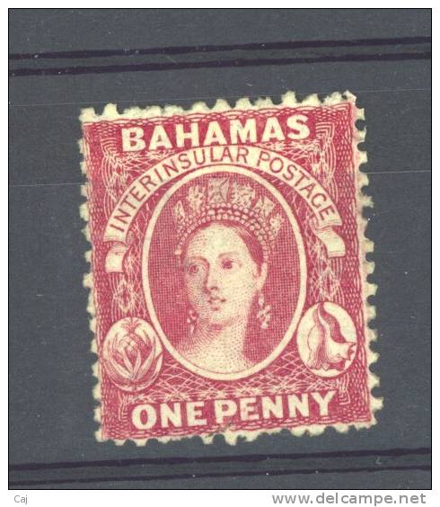 Bahamas  -  1863  :  Yv  5  *   Dentelé 12 1/2   , Fil. CC    ,      N2 - 1859-1963 Crown Colony