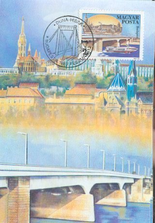 HONGRIE CARTE MAXIMUM NUM.YVERT 2961 PONT SUR LE DANUBE - Maximum Cards & Covers