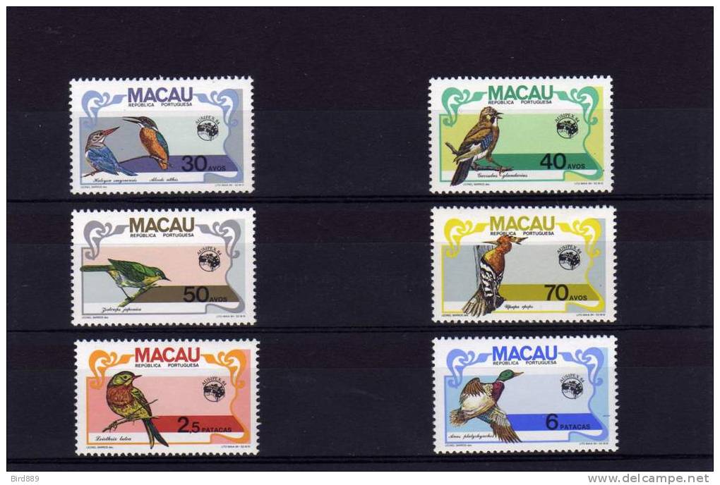 1984 Macau  Fauna Bird Complete Set Of 6 MNH - Neufs