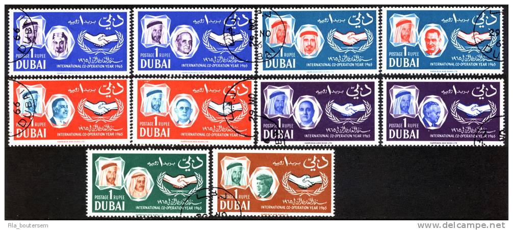 DUBAI : 05-11-1966 (OBL) : Mich : 221-230  Yv : Serie 86 - Dubai