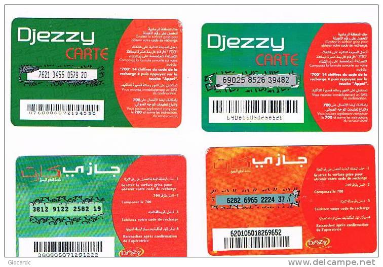 ALGERIA - DJEZZY (RECHARGE GSM)  -  LA VIE: LOT OF 4 DIFFERENT   - USED    RIF. 243 - Algerije