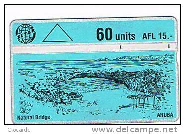 ARUBA  -  SETAR  (L & G)   -  1992 NATURAL BRIDGE COD. 204B      - USED  -  RIF. 978 - Aruba