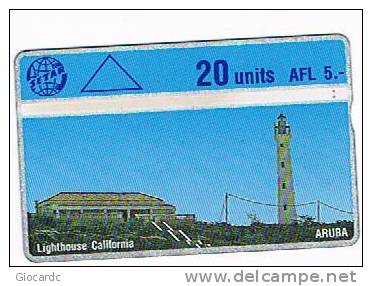 ARUBA  -  SETAR  (L & G)   -  1994 LIGHTHOUSE CALIFORNIA   CODE 405C     - USED  -  RIF. 983 - Aruba