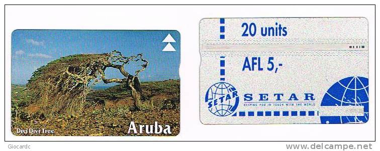 ARUBA  -  SETAR  (L & G)   -  1995 DIVI DIVI TREE   CODE 511A     - USED  -  RIF. 985 - Aruba