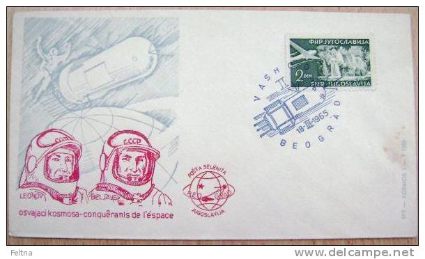 1965 YUGOSLAVIA COVER SPACE VASHOD II  ASTRONAUT - Europe