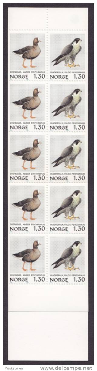 Norway 1981 Mi. 827-28 Markenheftchen Booklet MH 4 (2x5) Birds Vögel Wanderfalke Falcon MNH** (2 Scans) - Carnets