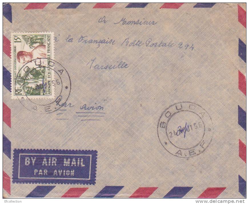 BOUCA - OUBANGUI - A.E.F - 1956 - Colonies - Lettre - Cachet Date Erreur - Marcophilie - 2 Scans - Other & Unclassified