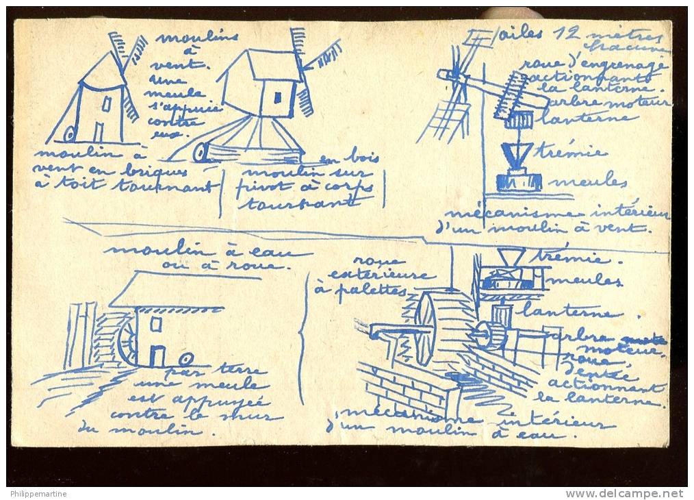 Dessin De Moulin à Vent  (scan Recto Verso) - Arquitectura