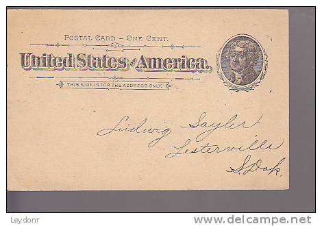 Thomas Jefferson - Postal Card - UX12 - ...-1900