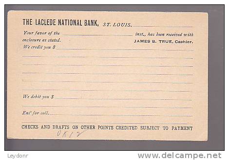 Thomas Jefferson - Postal Card - UX12 - The Laclede National Bank, St. Louis - ...-1900