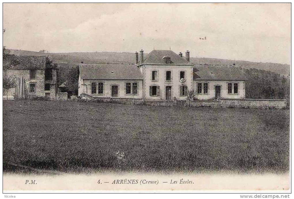 CPA 23 CREUSE ARRENES LES ECOLES  1917 - Autres & Non Classés