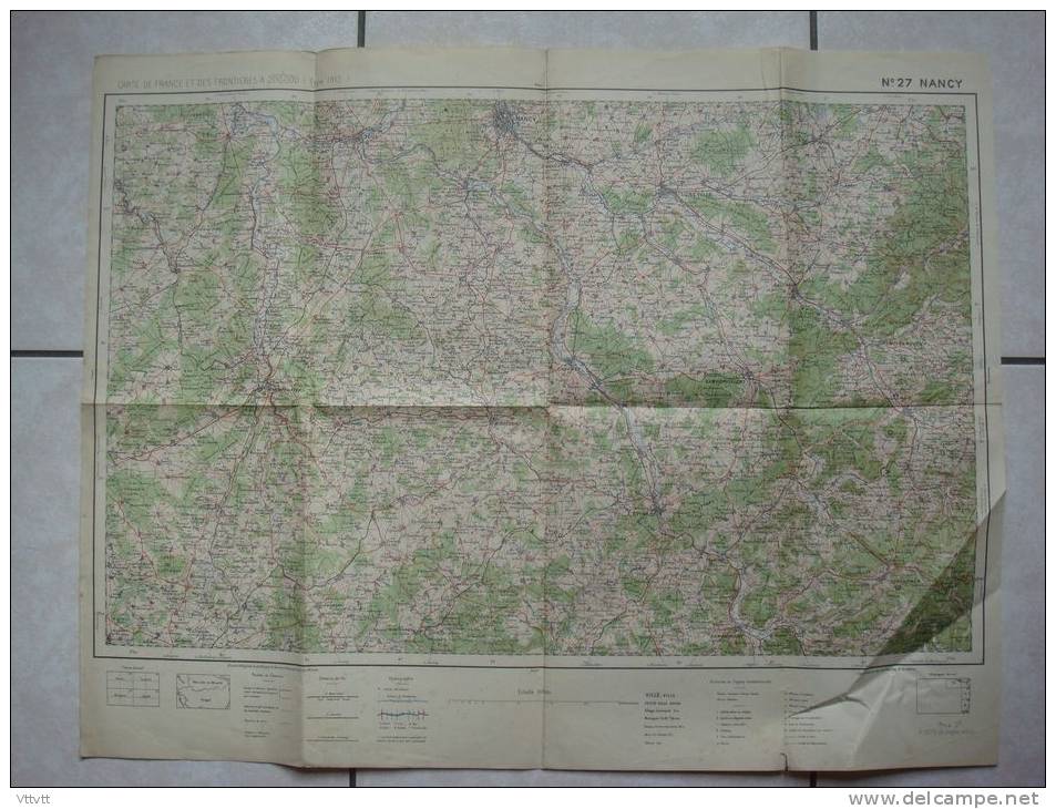 Carte NANCY, N° 27, Type 1912, 1/200.000 : Remiremont, Lamarche, Charmes, Lunéville, Raon, Neufchateau, Gondrecourt... - Cartes Routières