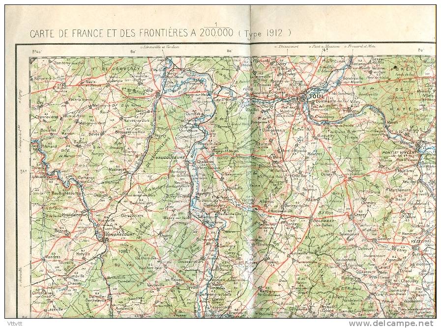 Carte NANCY, N° 27, Type 1912, 1/200.000 : Remiremont, Lamarche, Charmes, Lunéville, Raon, Neufchateau, Gondrecourt... - Strassenkarten
