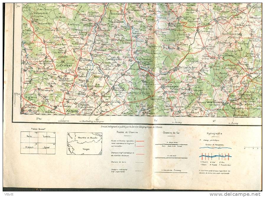 Carte NANCY, N° 27, Type 1912, 1/200.000 : Remiremont, Lamarche, Charmes, Lunéville, Raon, Neufchateau, Gondrecourt... - Cartes Routières