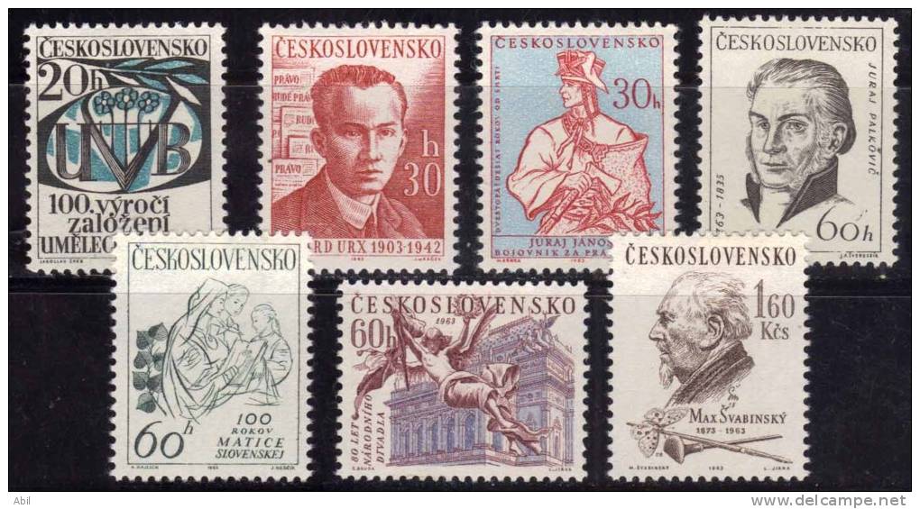 Tchécoslovaquie 1963 N°Y.T. ;  1260 à 1266** - Neufs