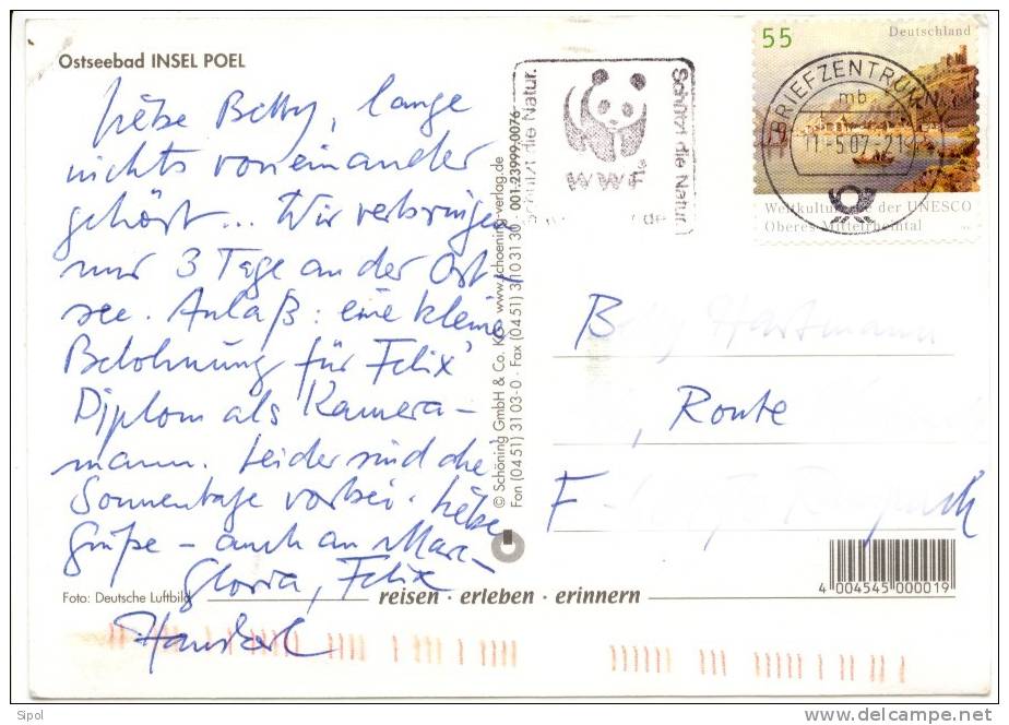 Kirchdorf / Insel  Ostseebad Poel  Belle Carte Couleur Récente Avec Cachet WWF Au Dos - Anklam