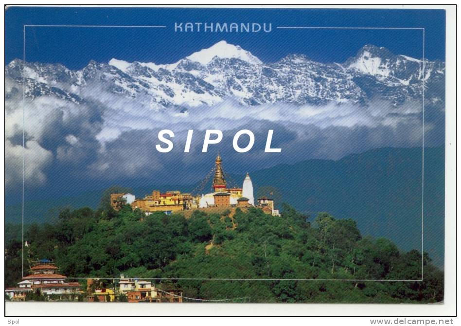 Kathmandu Swayambhu Nath ( Monkey Temple) With Langtang Range ( 7234m )- 374 Voir Recto& Verso - Népal