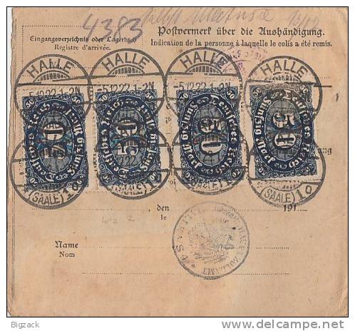 DR Paketkarte Mif Minr.206,228,4x 246 Halle / Saale 5.12.22 Gel. Nach Memel Ansehen !!!!!!!!!!! - Lettres & Documents