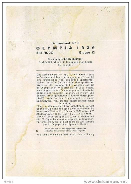 1 Image Chromos - OLYMPIA  1932 - Drapeaux Des Equipes - Album & Cataloghi