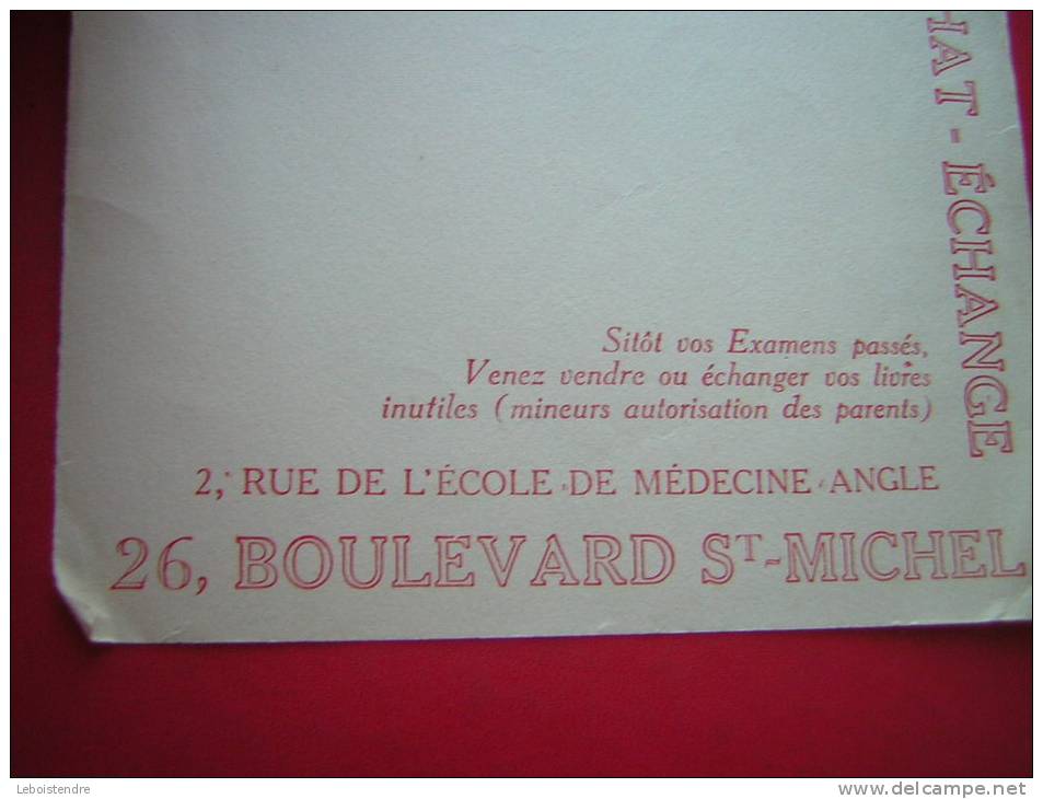 BUVARD-LIBRAIRIE JOSEPH GIBERT-VENTE ACHAT ECHANGE-2 RUE DE L'ECOLE DE MEDECINE ANGLE 26,BOULEVARD ST-MICHEL - Cartoleria