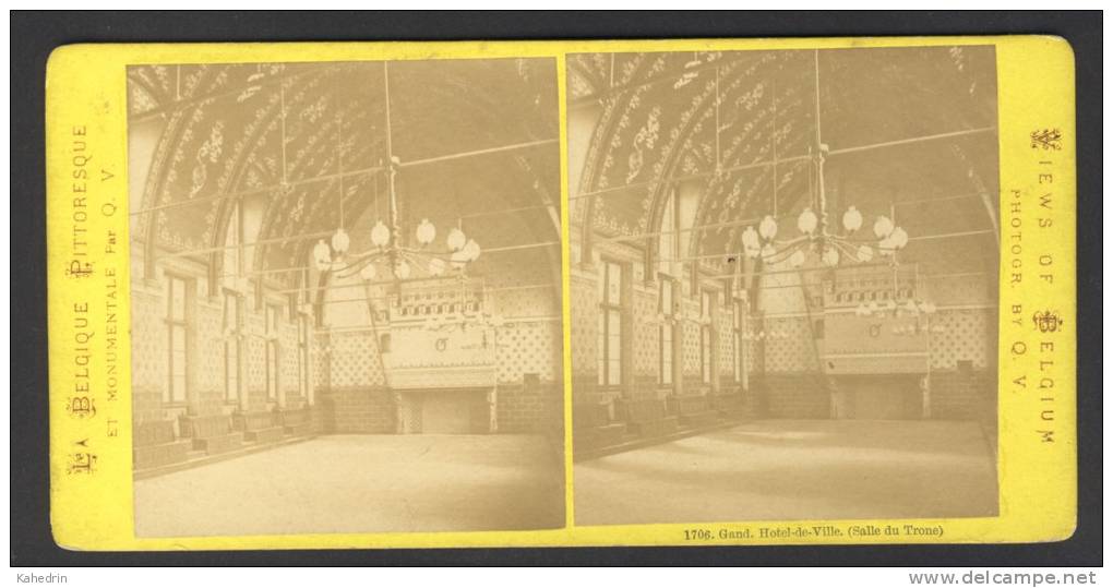 België / Belgique - Brussel / Bruxelles ± 1890 - 1905, Hotel-de-Ville (Salle Du Trone) - Fotos Estereoscópicas