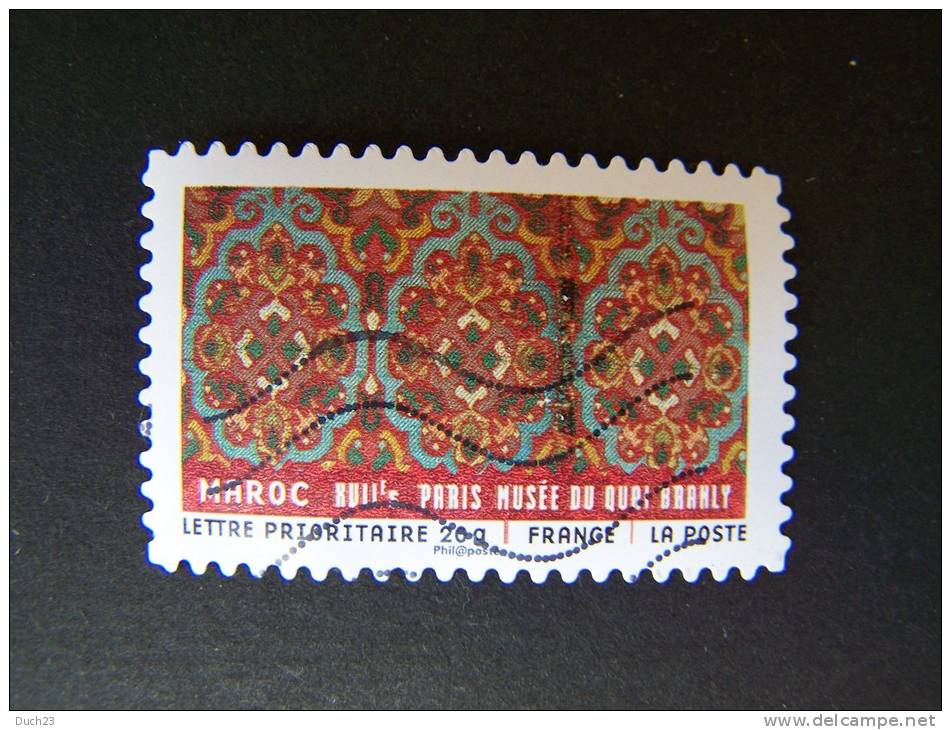 OBLITERE FRANCE ANNEE 2011 N° 522 SERIE TISSUS DU MONDE  MAROC AUTOCOLLANT ADHESIF - Oblitérés