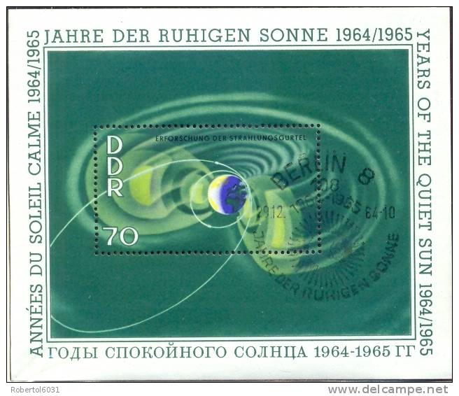 DDR 1964 Complete Set Souvenir Sheets With Cancel First Day Of Use Exploration Of Ionosphere - Europe