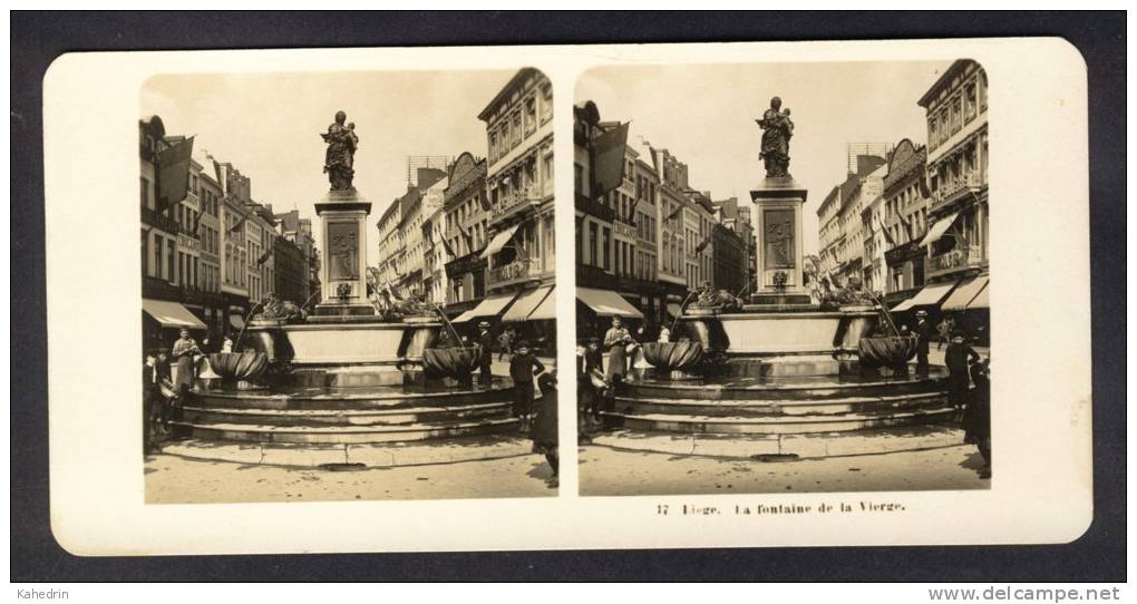 België / Belgique - Luik / Liège ± 1890 - 1905 La Fontaine De La Vierge - Stereoscoop