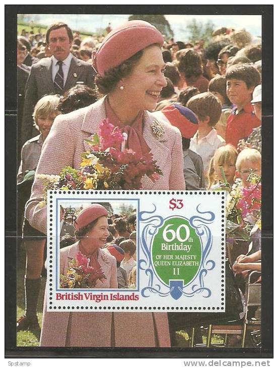 British Virgin Islands 1985 Queen Elizabeth 60th Birthday Miniature Sheet MNH - British Virgin Islands