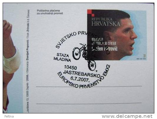 2007 CROATIA CANCELATION ON POSTAL CARD MOTOCROSS WORLD CHAMPIONSHIP MX3 - Motorbikes