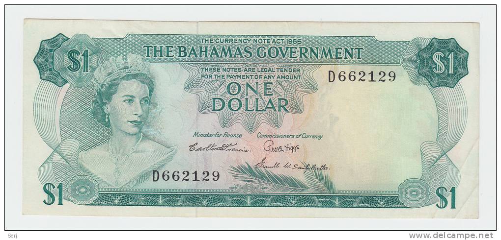 BAHAMAS 1 DOLLAR ND 1965 AXF P 18b 18 B - Bahamas