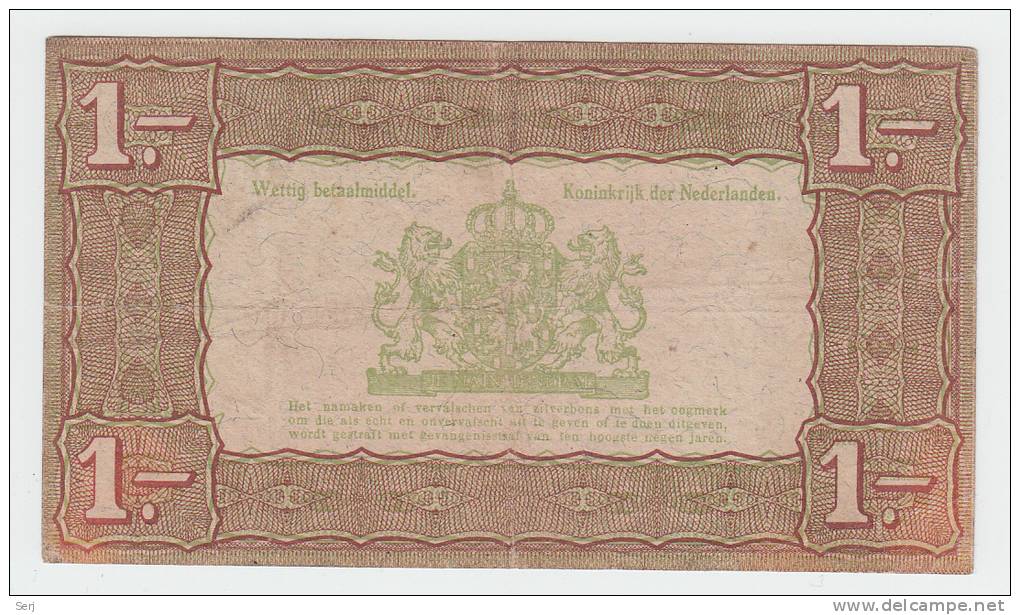 Netherlands 1 Gulden Zilverbon 1938 VF - 1 Gulden