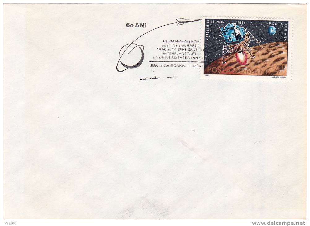 Space Mission ,1983 HERMANN OBERTH,special Cover Oblit. SIGHISOARA - Romania. - Europe