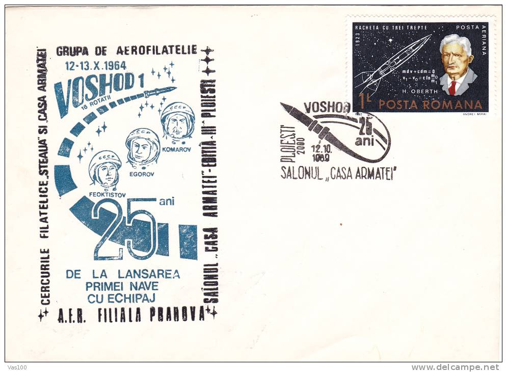 Space Mission ,1989 VOSHOD-1special Cover Oblit. PLOIESTI - Romania. - Europe