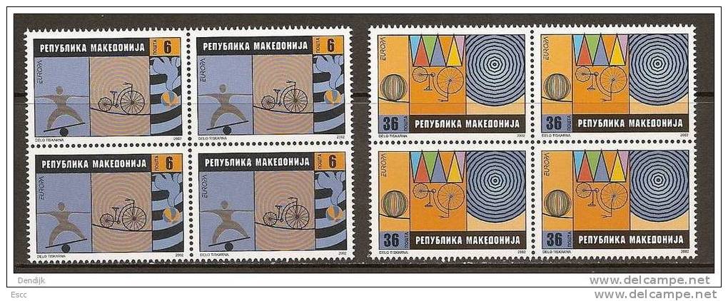 Mint Stamps Im Blocks Europa CEPT Circus 2002 From Macedonia - 2002