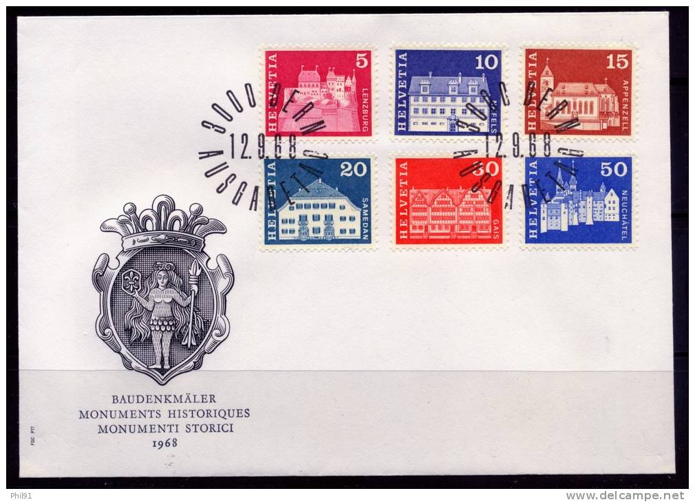 SUISSE  Série Courante   N° Y&T 815 à 820  FDC - FDC